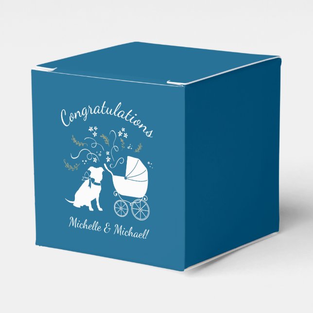 Pit Bull Dog Baby Shower Favour Box (Front Side)