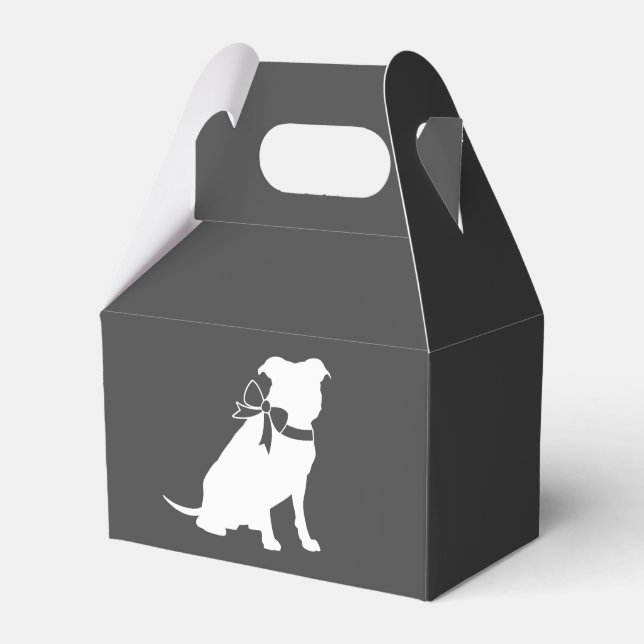 Pit Bull Dog Baby Shower Gender Neutral Favour Box (Front Side)