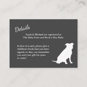 Pit Bull Dog Baby Shower Gender Neutral Pitbull Enclosure Card