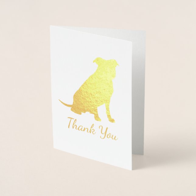 Pit Bull Dog Baby Shower Gender Neutral Pitbull Foil Card (Front)