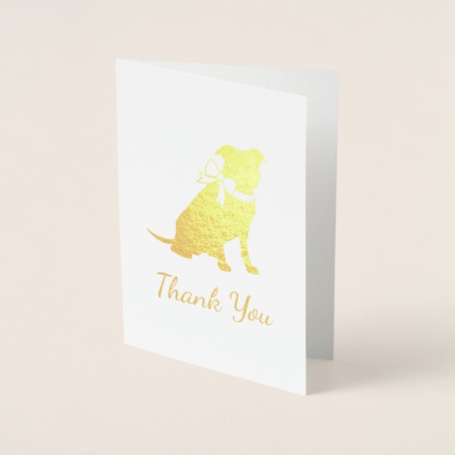 Pit Bull Dog Baby Shower Gender Neutral Pitbull Foil Card (Front)