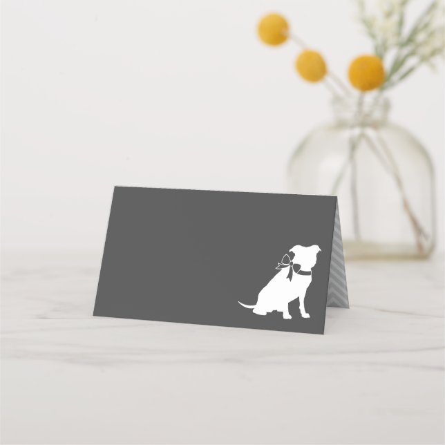 Pit Bull Dog Baby Shower Gender Neutral Pitbull Place Card (Front)