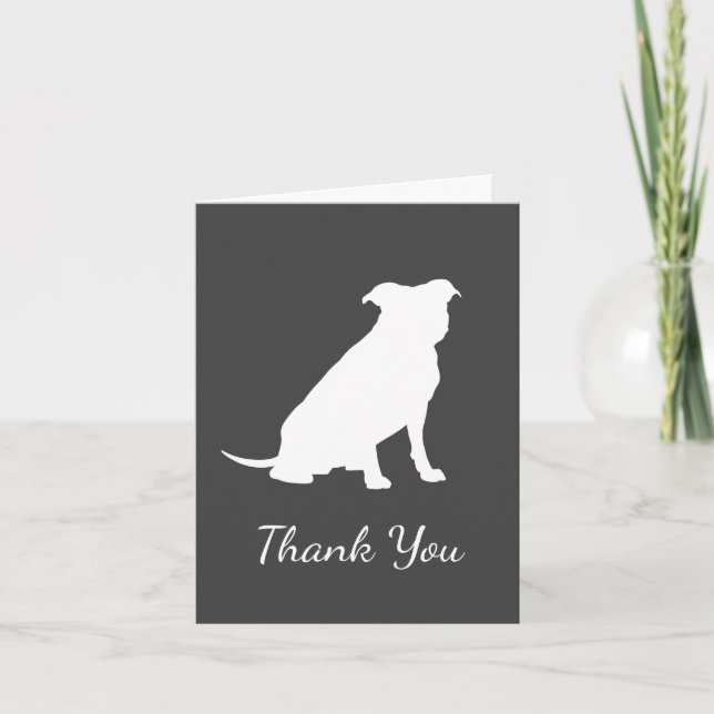 Pit Bull Dog Baby Shower Gender Neutral Pitbull Thank You Card (Front)