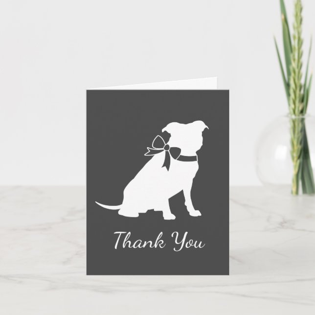 Pit Bull Dog Baby Shower Gender Neutral Pitbull Thank You Card (Front)