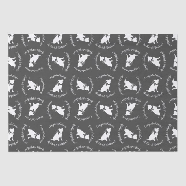 Pit Bull Dog Baby Shower Gender Neutral Pitbull Tissue Paper (Front)