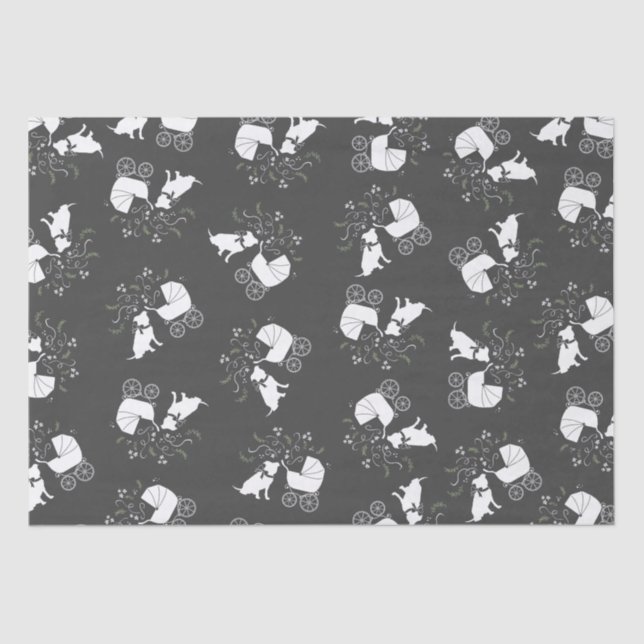 Pit Bull Dog Baby Shower Gender Neutral Pitbull Tissue Paper (Front)