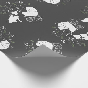 Pit Bull Dog Baby Shower Gender Neutral Pitbull Wrapping Paper