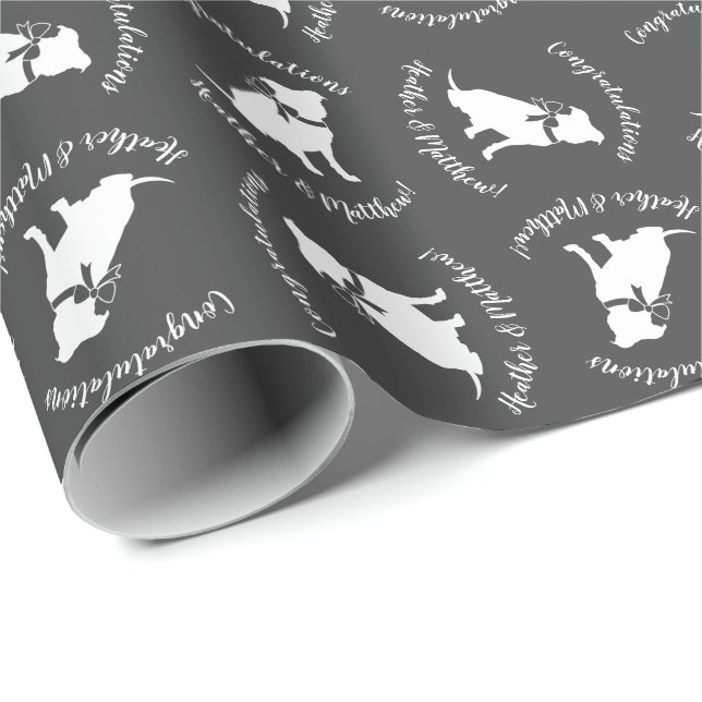 Pit Bull Dog Baby Shower Gender Neutral Pitbull Wrapping Paper (Roll Corner)