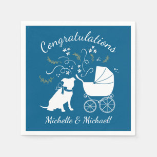Pit Bull Dog Baby Shower Napkin