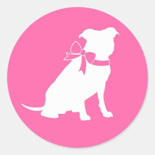 Pit Bull Dog Baby Shower Pink Girl Pitbull Classic Round Sticker