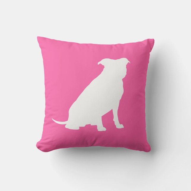 Pit Bull Dog Baby Shower Pink Girl Pitbull Cushion (Front)