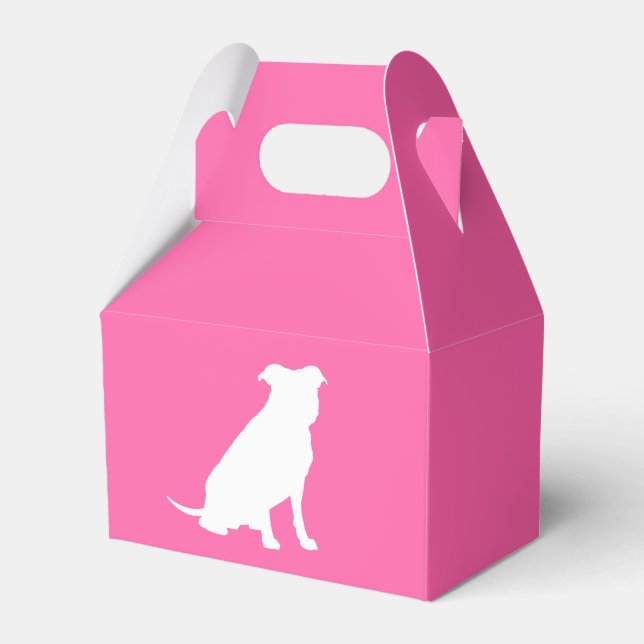 Pit Bull Dog Baby Shower Pink Girl Pitbull Favour Box (Front Side)