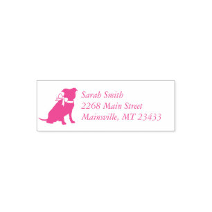 Pit Bull Dog Baby Shower Pink Girl Pitbull Self-inking Stamp