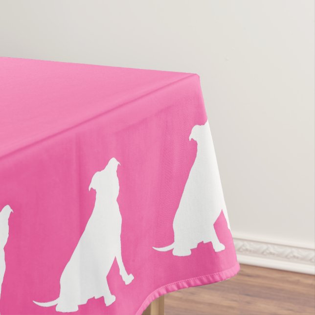 Pit Bull Dog Baby Shower Pink Girl Pitbull Tablecloth (In Situ)