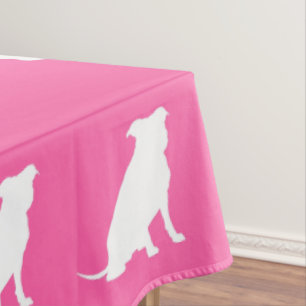 Pit Bull Dog Baby Shower Pink Girl Pitbull Tablecloth