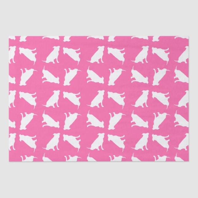 Pit Bull Dog Baby Shower Pink Girl Pitbull Tissue Paper (Front)