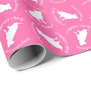 Pit Bull Dog Baby Shower Pink Girl Pitbull Wrapping Paper