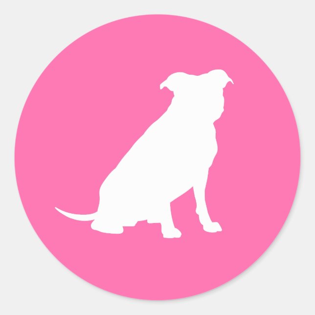 Pit Bull Dog Baby Shower Puppy Pitbull Classic Round Sticker (Front)