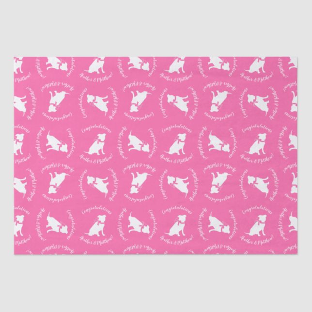 Pit Bull Dog Baby Shower Puppy Tissue Paper (Front)