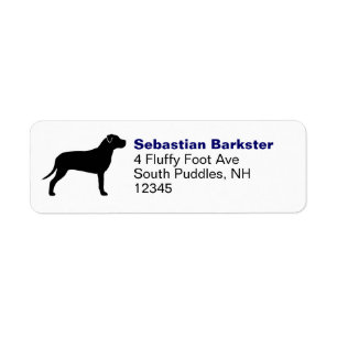 Pit Bull Dog Breed Silhouette Return Address Label