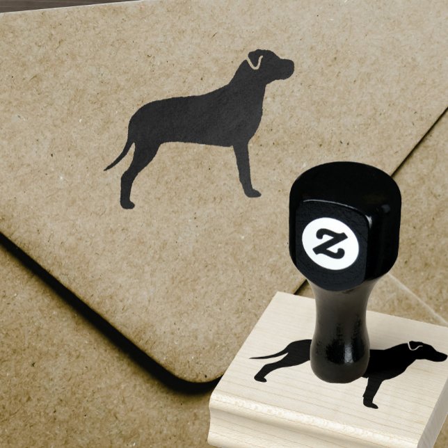 Pit Bull Dog Breed Silhouette Rubber Stamp (Creator Uploaded)