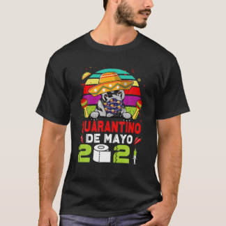 Pit Bull Dog Face Mask Quarantino Funny Cinco De M T-Shirt