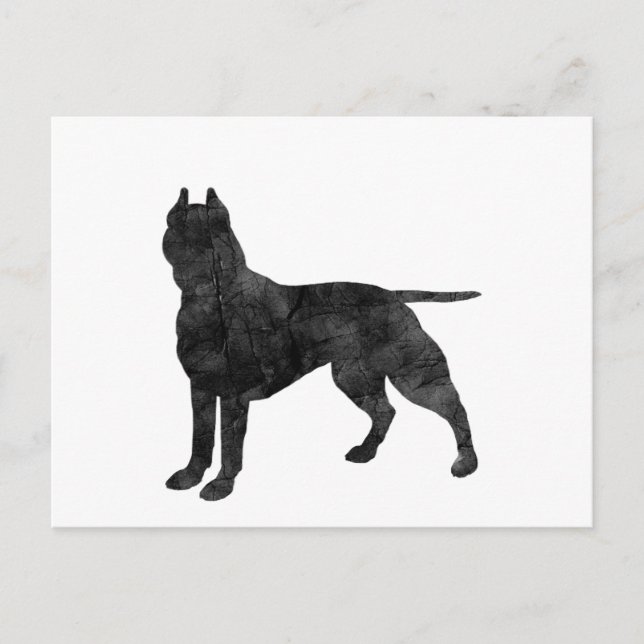 Pit Bull Dog Grunge Silhouette Postcard (Front)
