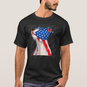 Pit Bull Dog Head With Usa Flag American Pit Bull T-Shirt