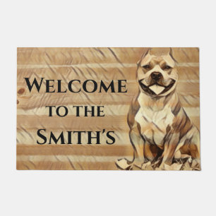 Pit Bull Dog Personalized Doormat