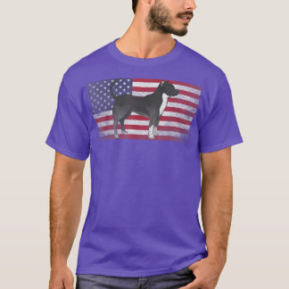 Pit Bull Dog Pet 4th of July American Flag America T-Shirt