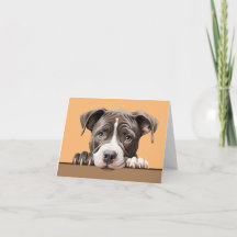 Pit Bull Dog Pet Notecard or Thank you Card