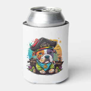 Pit Bull Dog Pirate Can Cooler