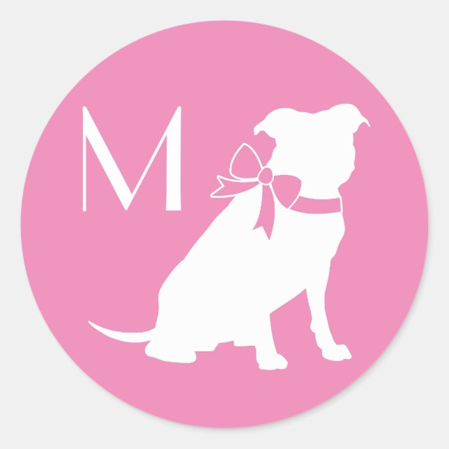 Pit Bull Dog Puppy Pitbull Classic Round Sticker (Front)