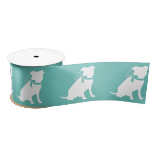 Pit Bull Dog Puppy Pitbull Satin Ribbon