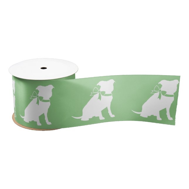 Pit Bull Dog Puppy Pitbull Satin Ribbon (Spool)