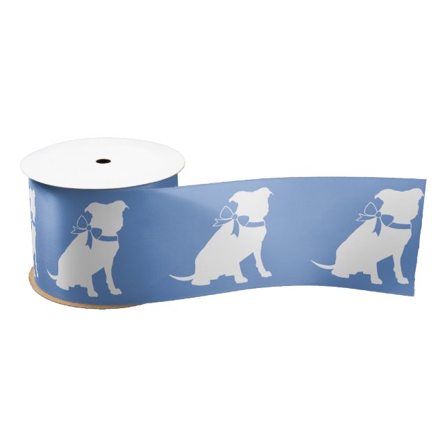 Pit Bull Dog Puppy Pitbull Satin Ribbon (Spool)