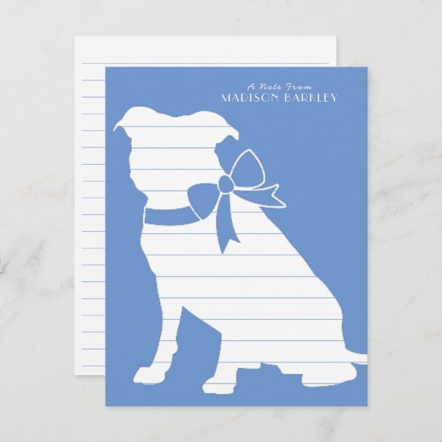 Pit Bull Dog Puppy Pitbull Thank You Card (Front/Back)
