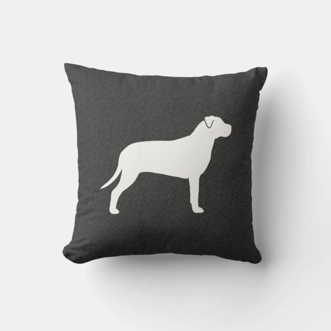 Pit Bull Dog Silhouette Cushion (Front)