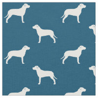 Pit Bull Dog Silhouettes Blue and White Patterned