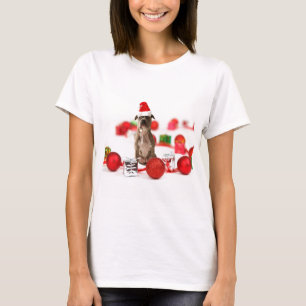 Pit Bull Dog with Gift box and Christmas Ornaments T-Shirt