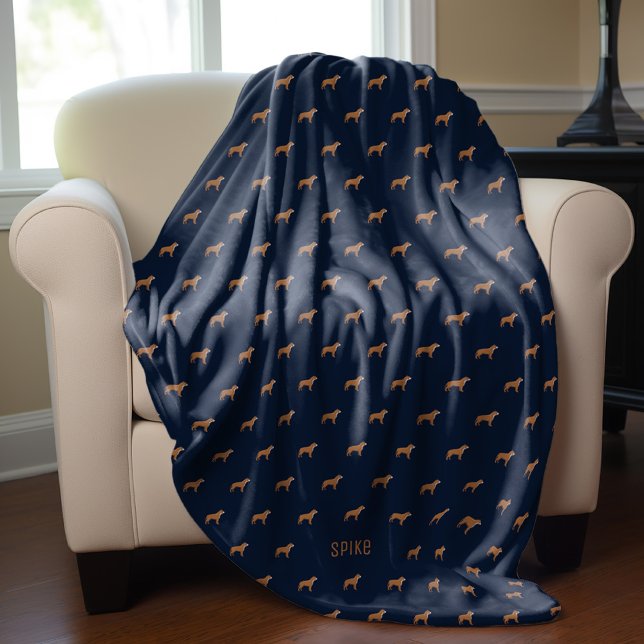 Pit Bull Dogs Pattern Personalised Fleece Blanket (Creator Uploaded)