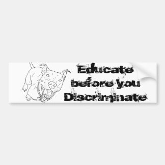 Pit Bull Educate Bumper Sticker