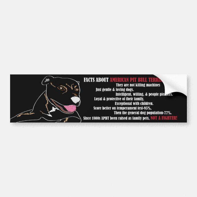 Pit Bull FactsBlk Bumper Sticker (Front)