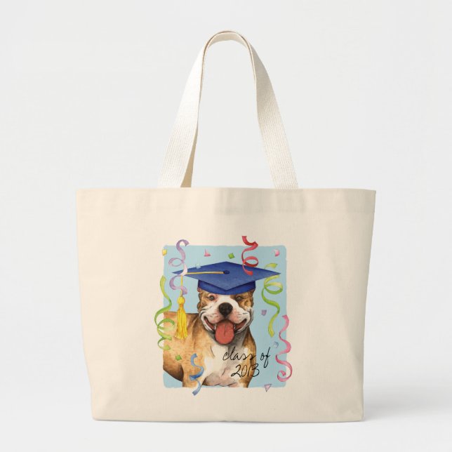 Pit Bull Graduate Large Tote Bag (Front)