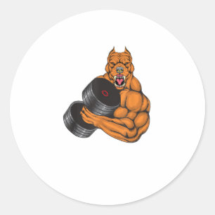 Pit Bull Gym Fitness - Weightlifting Deadlift Body Classic Round Sticker