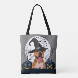 Pit Bull Halloween Pumpkin Patch Tote Bag