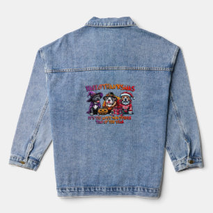Pit Bull Halloween Thanksgiving Christmas Classic Denim Jacket