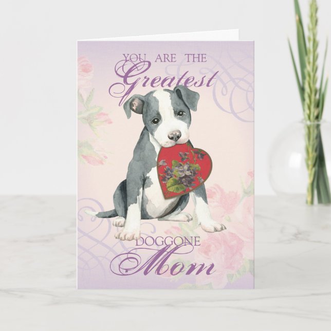 Pit Bull Heart Mum Card (Front)