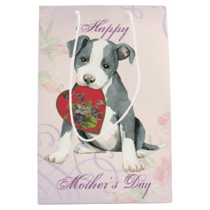 Pit Bull Heart Mum Medium Gift Bag
