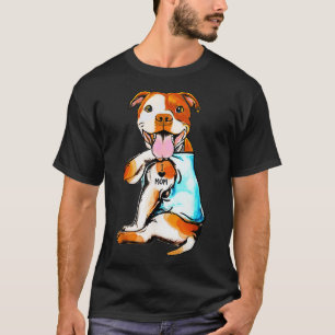 Pit Bull I Love Mum Tattoo Mothers day gift  T-Shirt